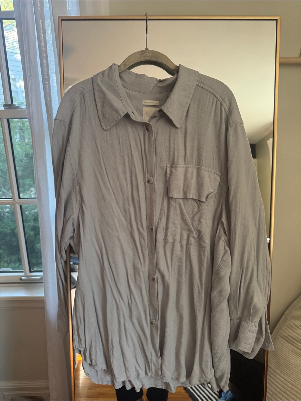 Light Blue-Gray Button-Up Shirt, Size XL